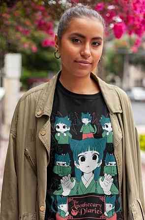 Футболка для хлопчика з аніме принтом Маомао Апотхекарй Діаріес Ессентіал оверсайз (зріст від 165 до 180) Чорний AnimeJ0834m Дніпро