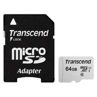 Карта пам&apos;яті Transcend 64GB microSDXC class 10 UHS-I U1 (TS64GUSD300S-A) Вінниця