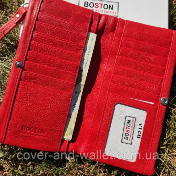 Стильний жіночий шкіряний гаманець клатч бірюзового кольору Boston B 213 Київ