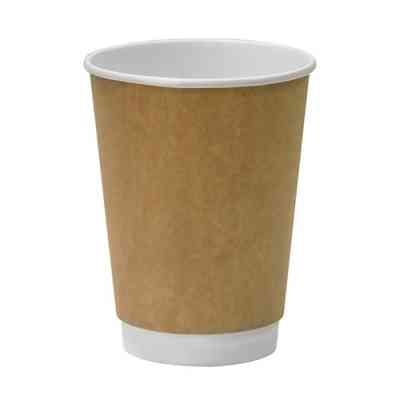 Стаканы одноразовые Romus бумажные двустенные 350 мл 25 шт. Крафт+белый (000364) Винница