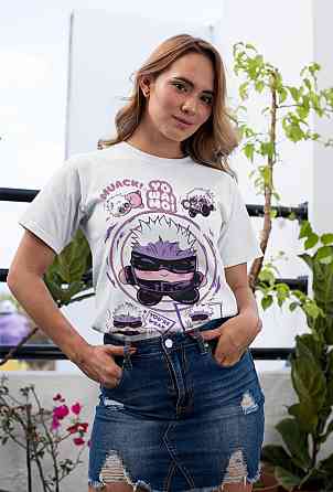 Футболка чоловіча з аніме принтом Аніме Гамінг Саторо Годжо оверсайз (S/M/L) Чорний AnimeJ0467 Дніпро