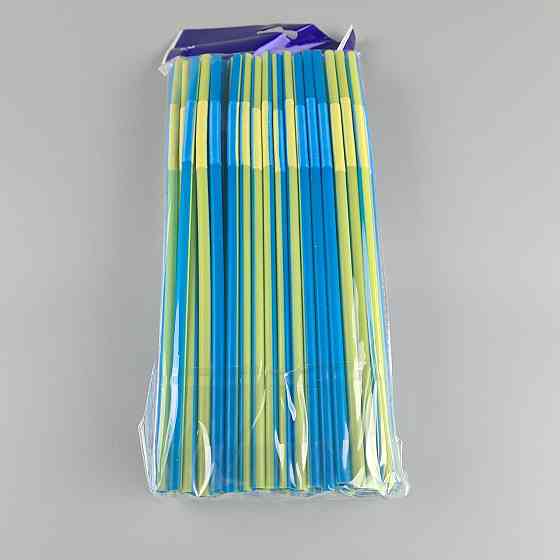 Трубочка-соломка для напитков с гофрой d6,0 -26см Сине-желтая  Артистик (100 шт) Харьков