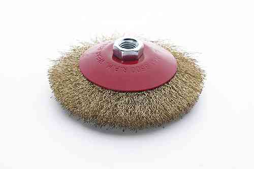 Щётка конус латуневая проволока 125мм (УШМ) APRO Ровно