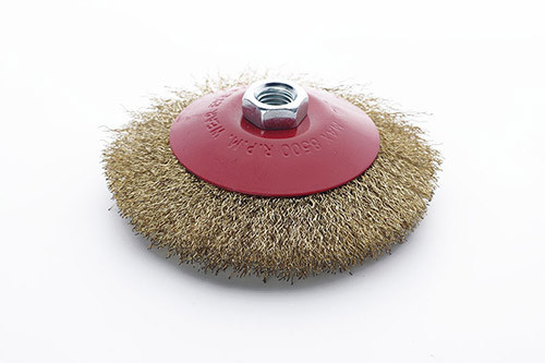 Щётка конус латуневая проволока 125мм (УШМ) APRO Ровно - изображение 1