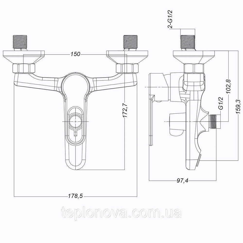 Змішувач для ванни Globus Lux Dolly GLD-0102N Чернівці - фото 8