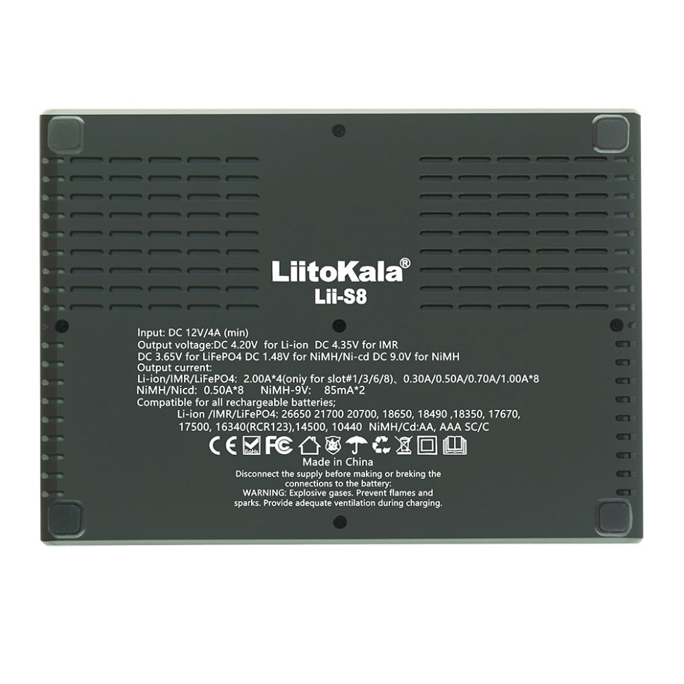 Універсальний зарядний пристрій LiitoKala Lii-S8 EU на 8 каналів Київ - фото 4