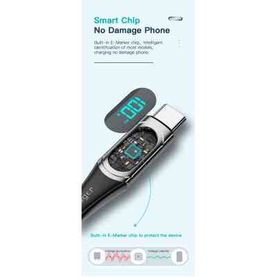 Дата кабель USB-C to USB-C 2.0m 100W Digital Display blue Essager (ES-XCTT1-YDA03) Винница