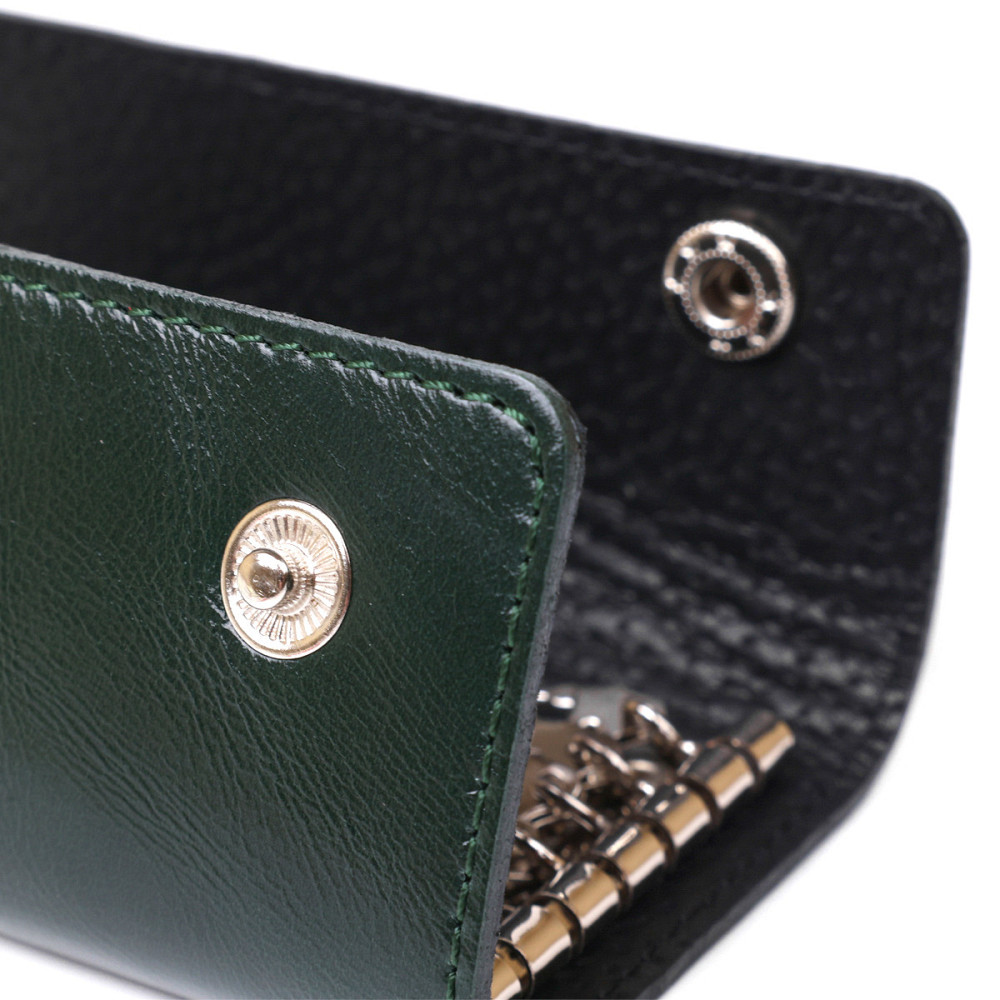 Сучасна шкіряна ключниця Зелений (SHVIGEL) Київ - фото 9