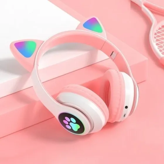Беспроводные наушники Cat STN-28 с кошачьими ушками, Bluetooth 5.0, LED, микрофон, FM-радио, microSD, AUX, Hi-Fi Киев