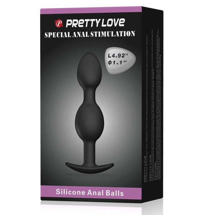 Анальна пробка - Pretty Love Special Anal Stimulation Anal Balls 4.92" Black Sex Aura Київ - фото 9
