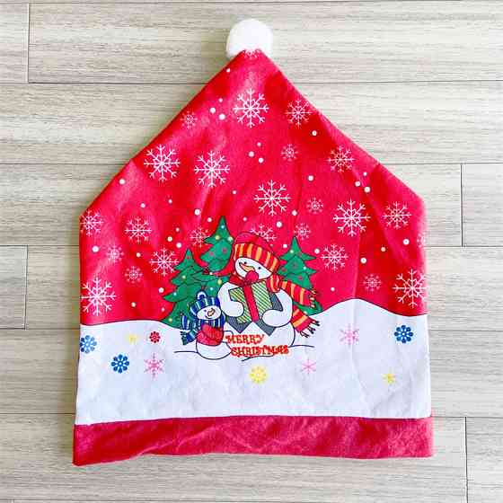 Новогодний чехол на стул Снеговики 1 штука 48 на 55 см разноцветный Киев