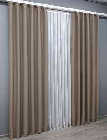 Комплект готовых штор VR-Textil Блэкаут Midnight № 1674ш Капучино 150х290 см 2 шт (33-0565) Киев