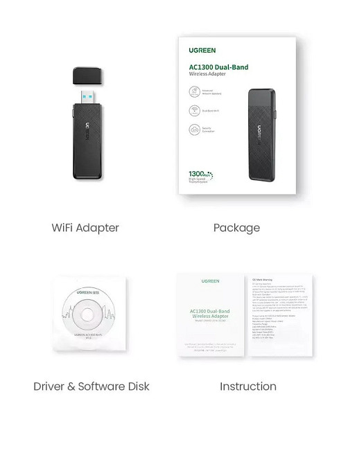 Двухдиапазонный Wi-Fi AC адаптер Ugreen USB3.0 1300Mbps 2.4/5.8Ghz 50340 CM492 Николаев - изображение 7