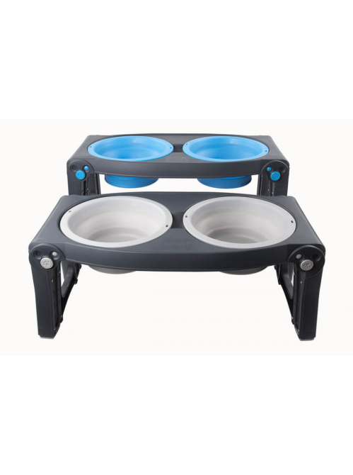 Подвійна миска на складаній регульованій підставці для собак Dexas Pet Feeder (Дексас Пет Фідер) Світло-сірий Запоріжжя - фото 3