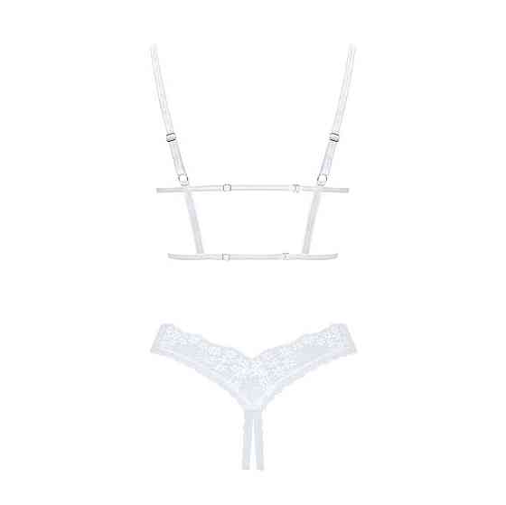 Еротичний комплект Obsessive Heavenlly 2-pcs cupless set XL/2XL, відкриті груди, з доступом Sex Aura Київ