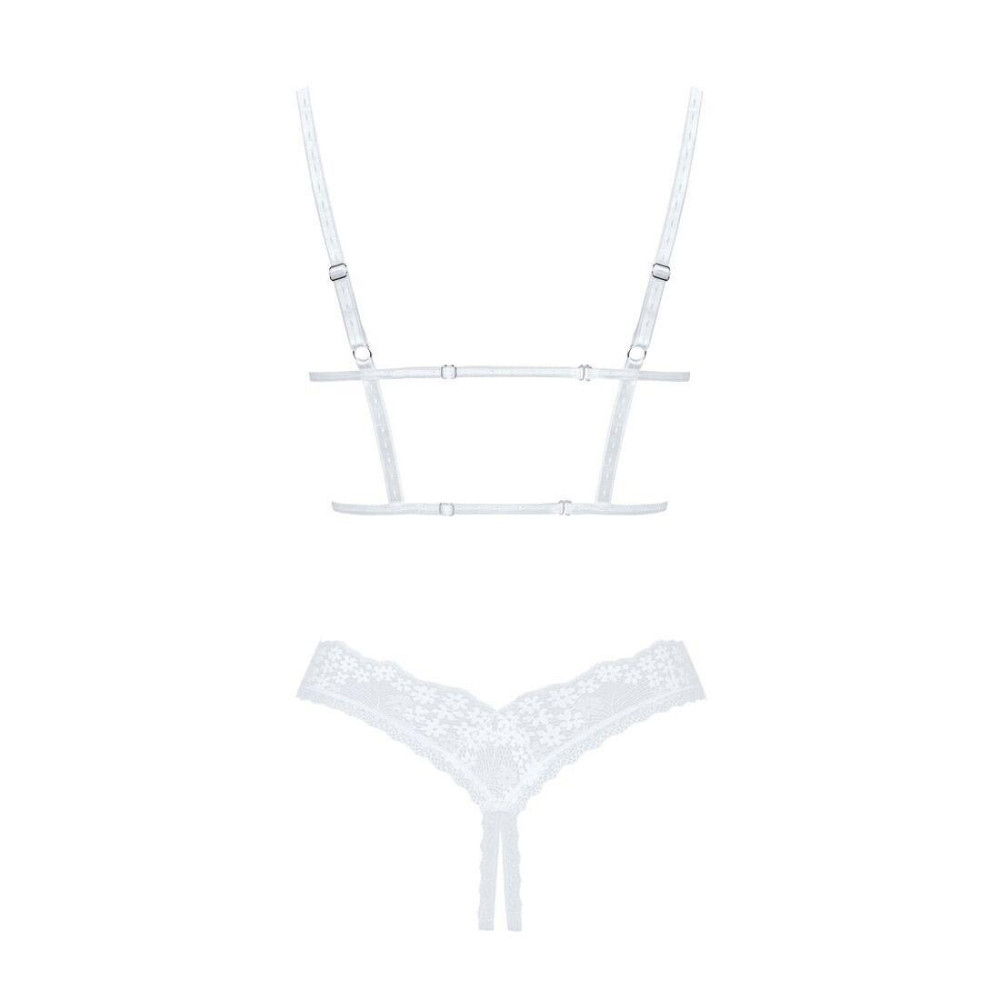 Еротичний комплект Obsessive Heavenlly 2-pcs cupless set XL/2XL, відкриті груди, з доступом Sex Aura Київ - фото 4