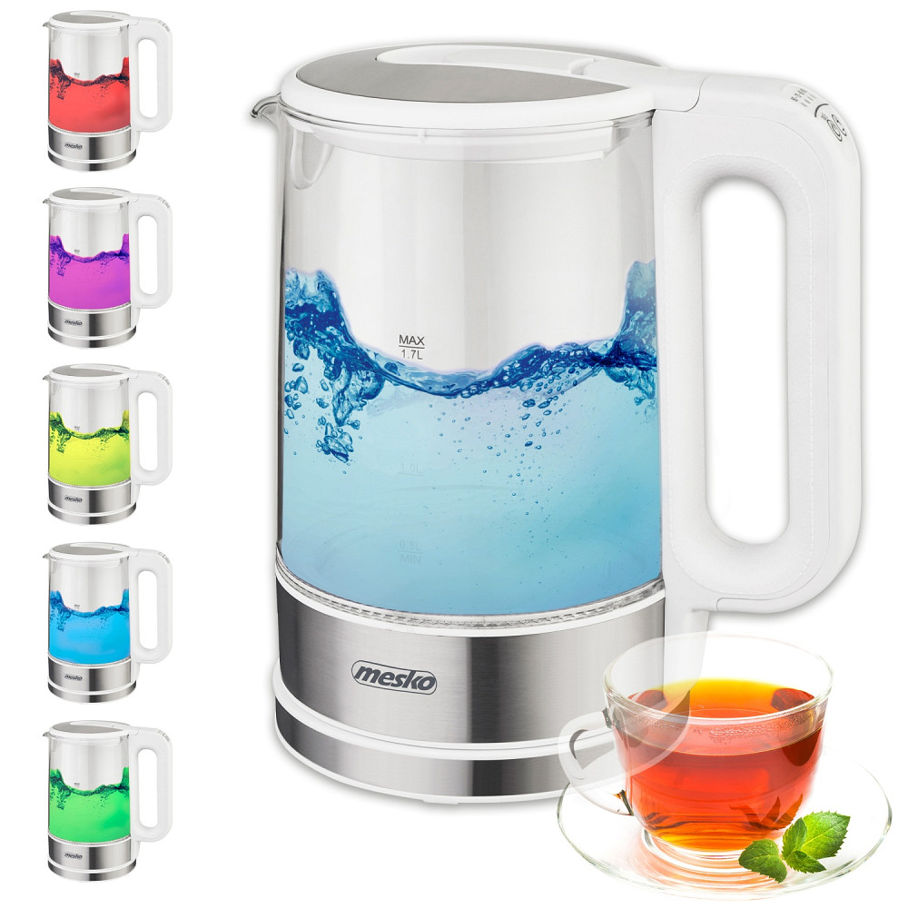 Електрочайник Mesko MS 1301 white 1850-2200Вт/ 1.7л/ скло/ встановлення температури Вінниця - фото 9