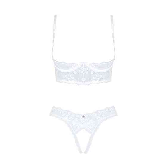 Еротичний комплект Obsessive Heavenlly 2-pcs cupless set XL/2XL, відкриті груди, з доступом Sex Aura Київ