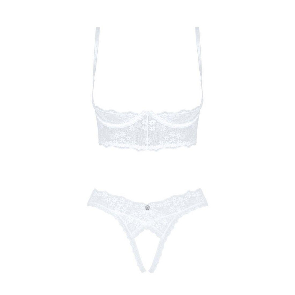 Еротичний комплект Obsessive Heavenlly 2-pcs cupless set XL/2XL, відкриті груди, з доступом Sex Aura Київ - фото 3