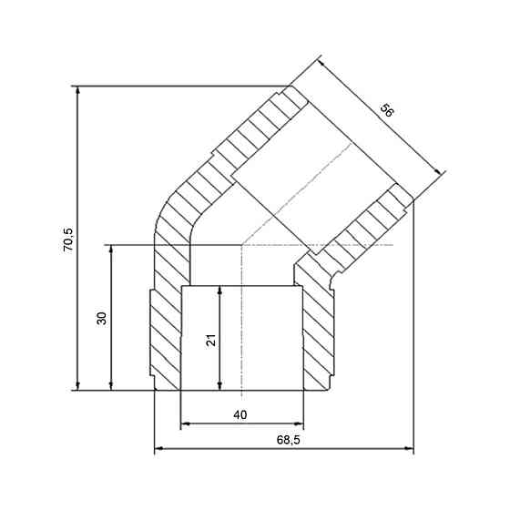 Куточок PPR Blue Ocean 40, 45° Київ