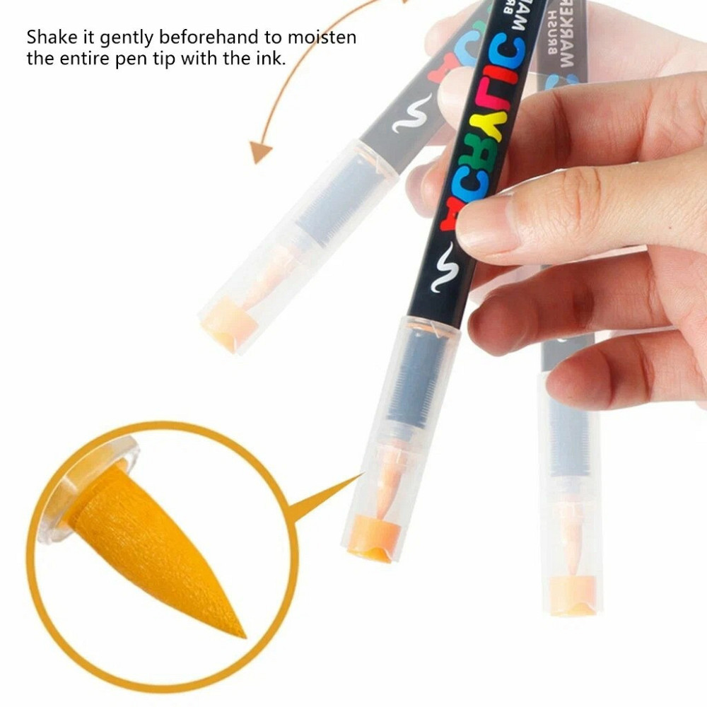 Маркери акрилові набір 24 шт для малювання та творчості преміум-якість, маркери для тканини, дерева та кераміки Кам'янець-Подільський - фото 9