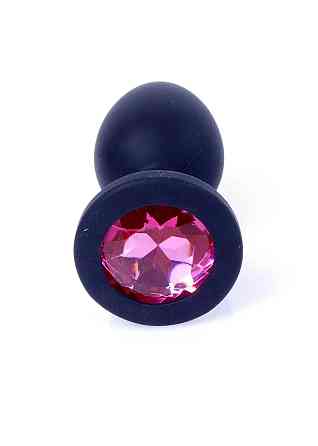 Анальна пробка - Jewellery Silicone Black Plug S Pink Sex Aura Київ
