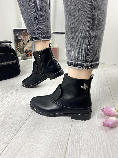 Черевики жіночі Avelina A7025-35 чорні (весна-осінь, еко-шкіра) (1245) лише 36р.і 40р. 40 Коломия - фото 1