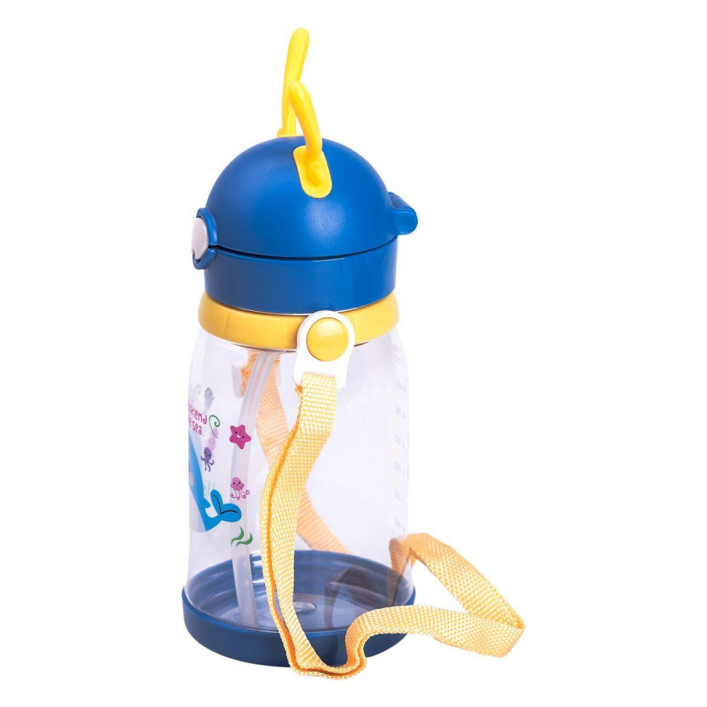 Детская бутылка для воды 550 мл с трубочкой, синяя Киев - изображение 3