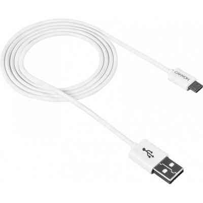Дата кабель USB 2.0 AM to Micro 5P 1.0m White Canyon (CNE-USBM1W) Винница