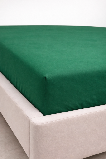 Простирадло на резинці Ecotton 90х200 см фланель бавовняне Green зеленого кольору Коломыя - изображение 2