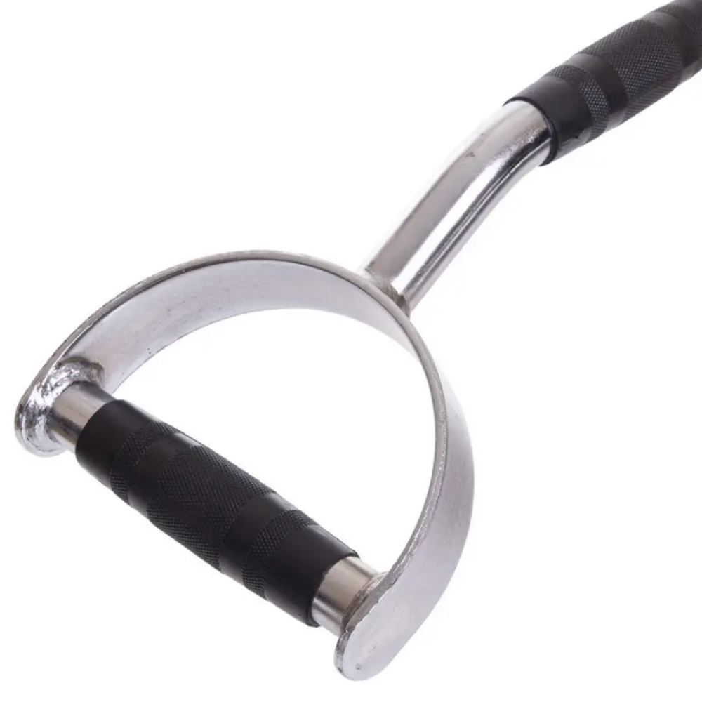 Ручка для верхньої тяги York Fitness 60см з паралельним хватом вигнута з гумовими рукоятками, хром Киев - изображение 6