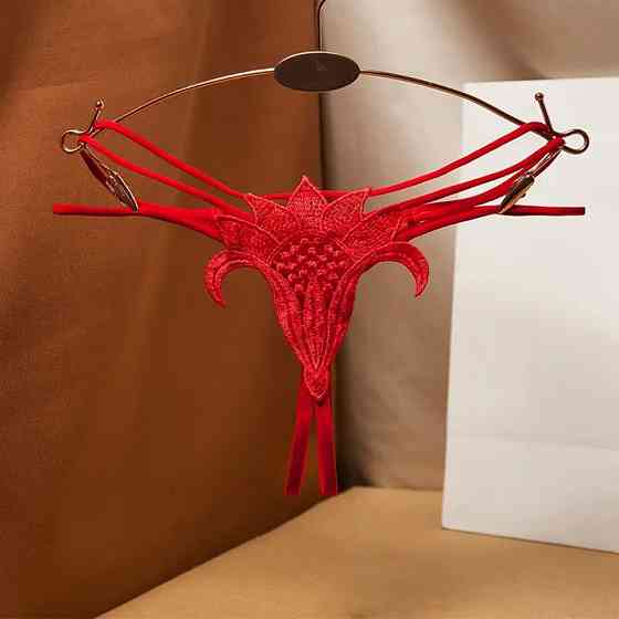 Трусики з розрізом жіночі еротичні 44 червоний Київ