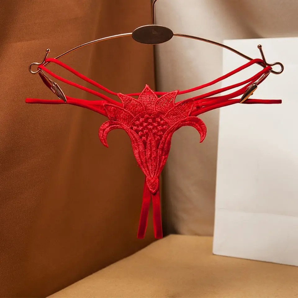 Трусики з розрізом жіночі еротичні 44 червоний Київ - фото 1