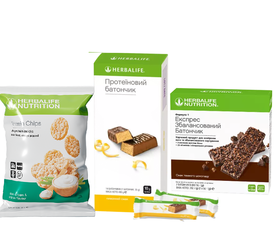 Програма Здоровий Перекус чіпси + батончики 2 різновиди Смаки на вибір Гербалайф Herbalife Дніпро - фото 1
