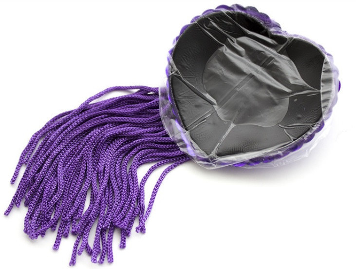 Наклейки на груди з паєтками бузкові - розмір сердечка 5*4,5 см Київ - фото 3