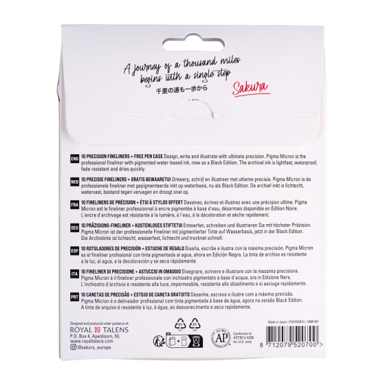 Набор линеров PIGMA MICRON Black Edition 10 шт.(003-12) Черный Sakura Киев