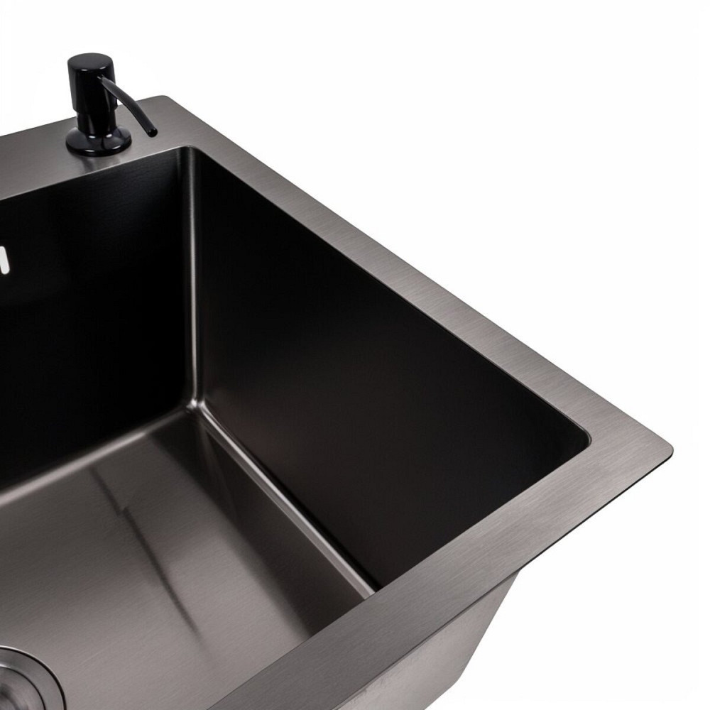 VALESO Кухонний комплект: Мийка Valeso Handmade (58x43 см) PVD чорна + Змішувач Q411MB Киев - изображение 4
