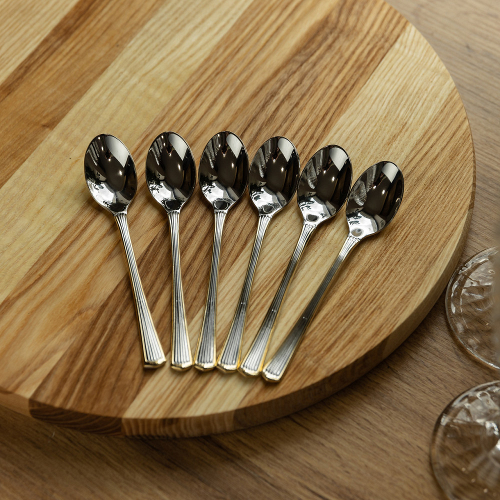 Yiwu Набір ложок для кави 6 штук з нержавіючої сталі ложки для кави 12.3 см Срібло із золотим о Київ - фото 4