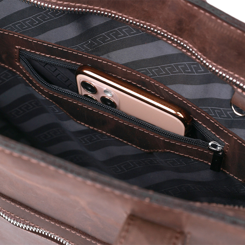 Винтажная женская сумка-шоппер Shvigel 16349 Коричневый Киев - изображение 8