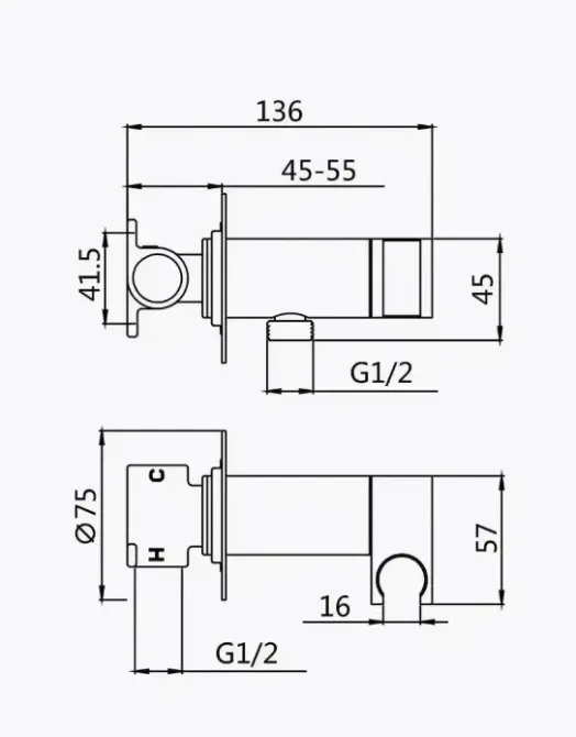 Змішувач для гігієнічного душу Haiba ALEX 002 (INNER) GRAPHITE вбудований графіт (HB9617) Чернівці - фото 2