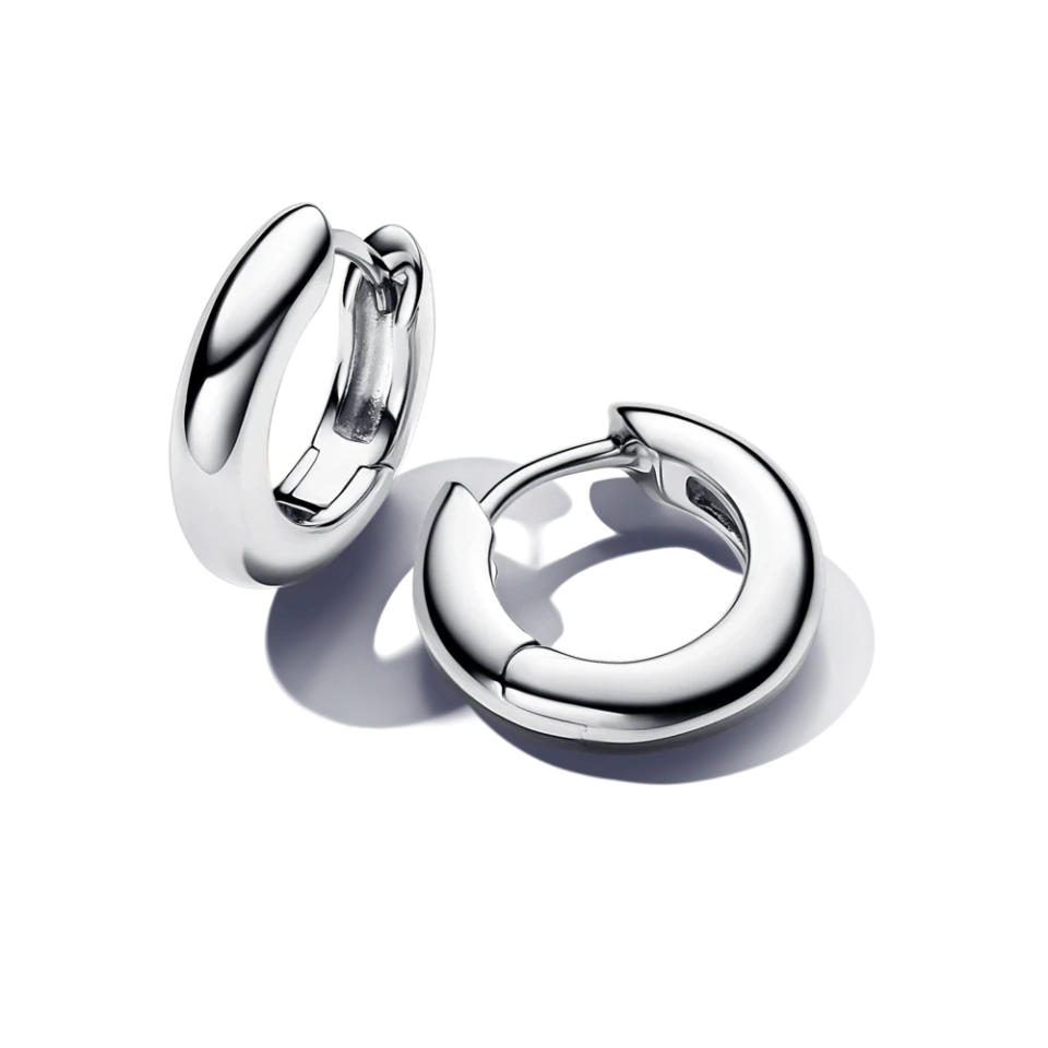 Срібні сережки Pandora "Круглі хупи" 293320C00 MasterSem Київ - фото 1