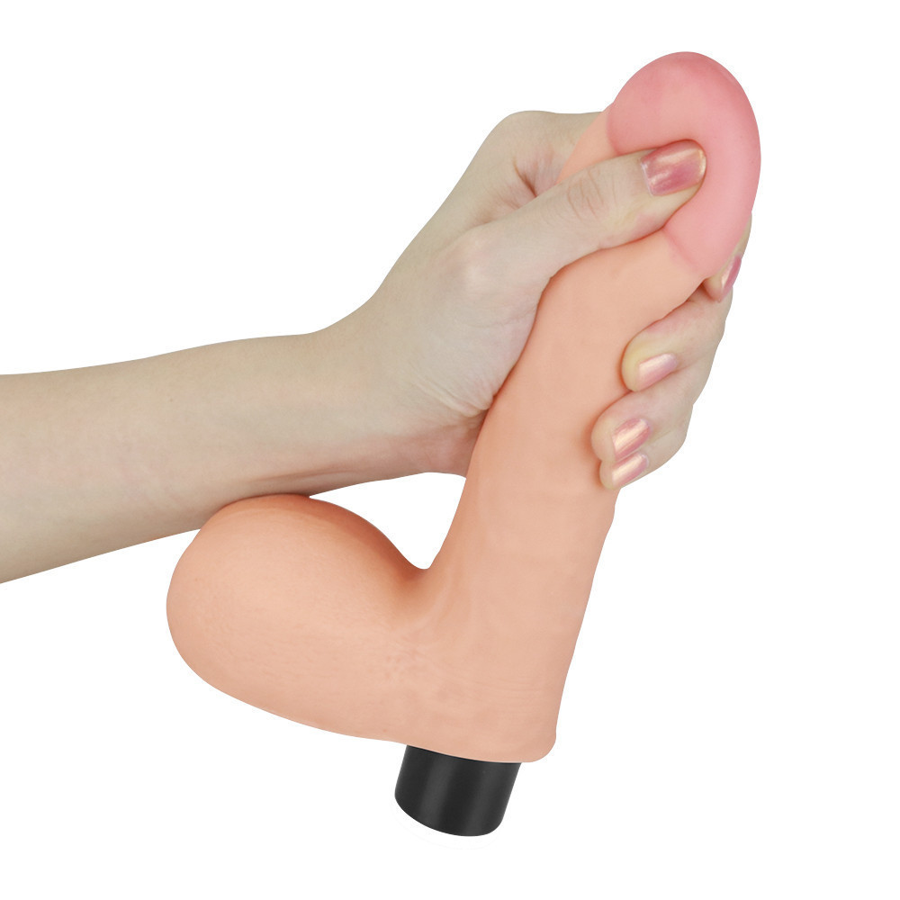Реалістичний вібратор - Real Softee Vibrator With Balls 8" Sex Aura Київ - фото 4
