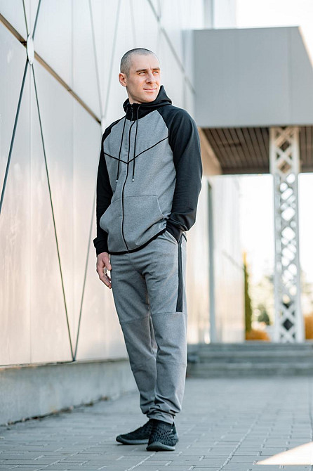 Спортивный костюм мужской, темно-серый 44/46(М) Киев - изображение 1