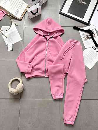 Женский стильный войлочный костюм двойка турецкая трехнить Розовый, 42/44 Одесса