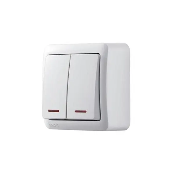 Выключатель VIOLA двойной с подсветкой белый Lezard Харьков