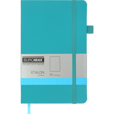 Книга записная Buromax Etalon 125x195 мм 96 листов в точку обложка из искусственной кожи Бирюзовая (BM.291360-06) Винница - изображение 1
