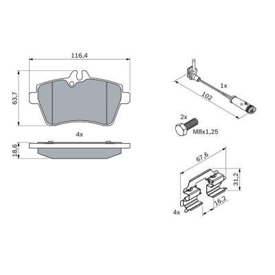Тормозные колодки Bosch 0 986 494 087 Винница - изображение 3