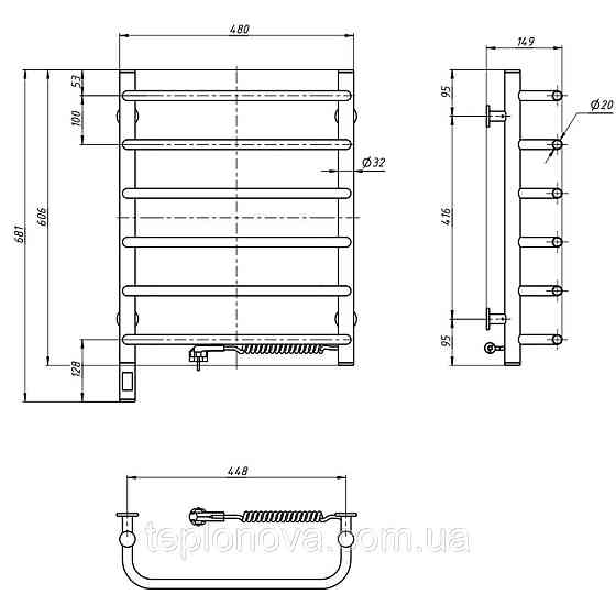 Сушарка для рушників Симфонія 480х600 Sensor права з таймером Чернівці
