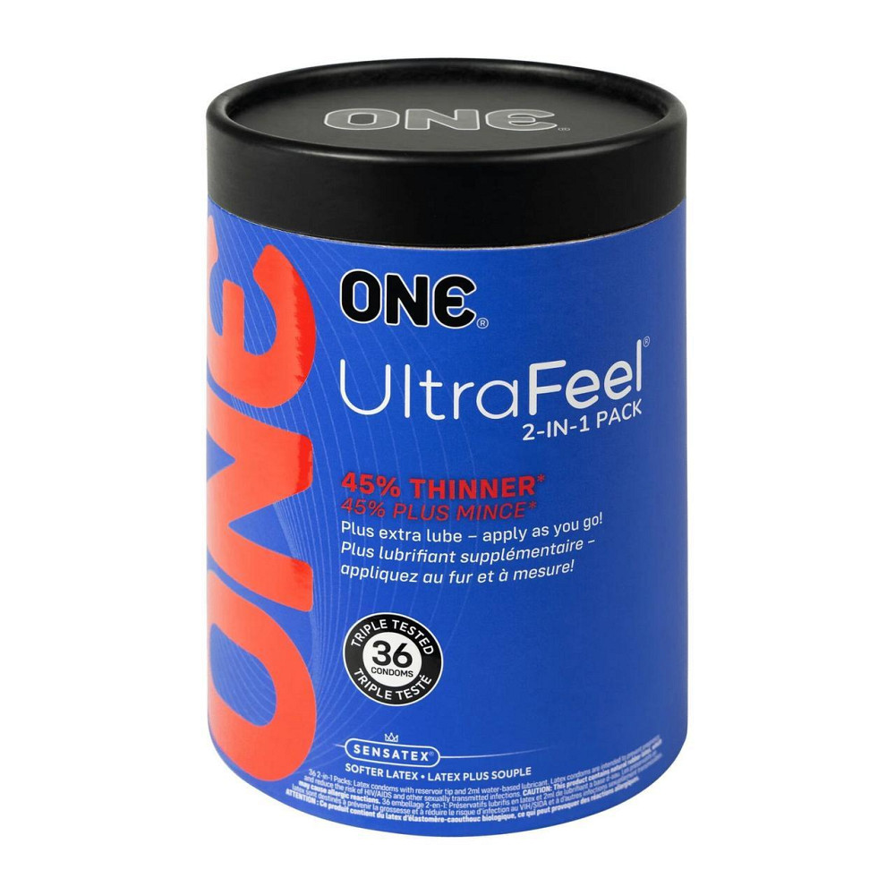 Презервативы ONE Ultra Feel, ультратонкие, с дополнительной смазкой, 36 шт, подарочная упаковка-тубус Sex Aura Киев - изображение 1
