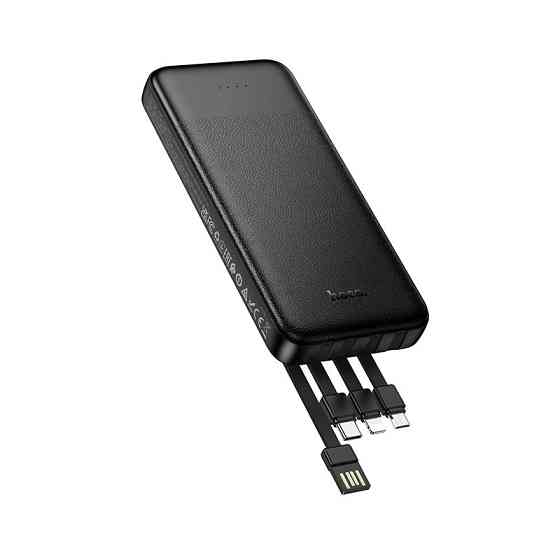 Павербанк 10000 mAh HOCO J163 Wonderful 4 кабеля черный power bank повербанк Одесса